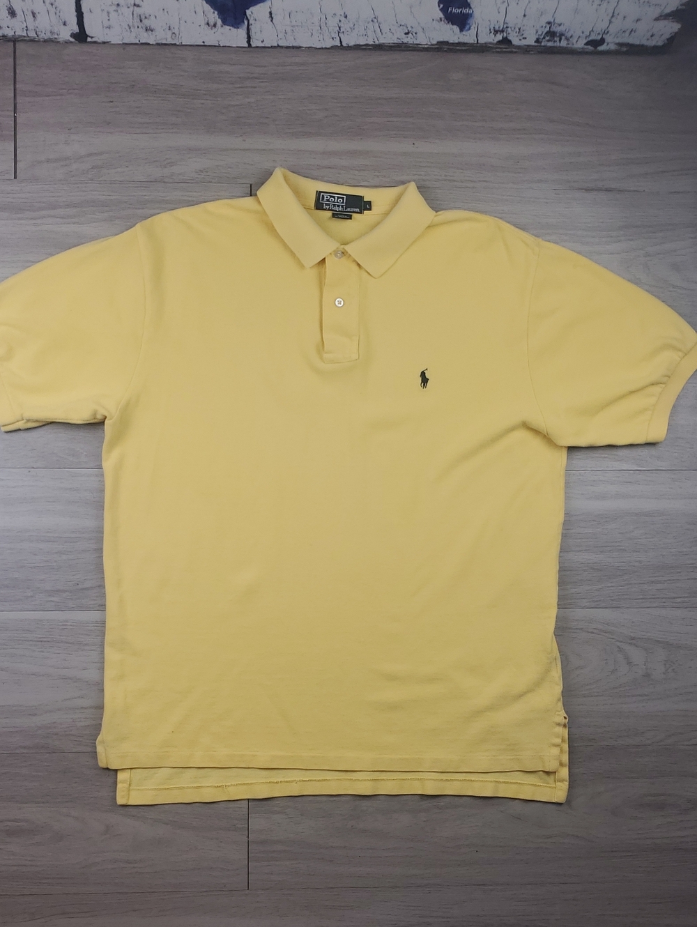 Polo Ralph Lauren Men's L Yellow Short Sleeve Polo Shirt 100% Cotton